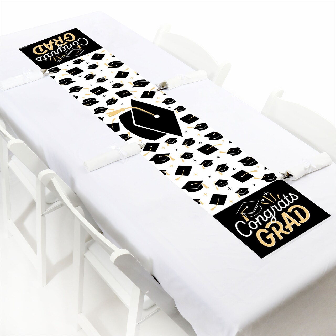 Big Dot of Happiness Goodbye High School, Hello College - Petite Graduation Party Paper Table Runner - 12 x 60 inches
